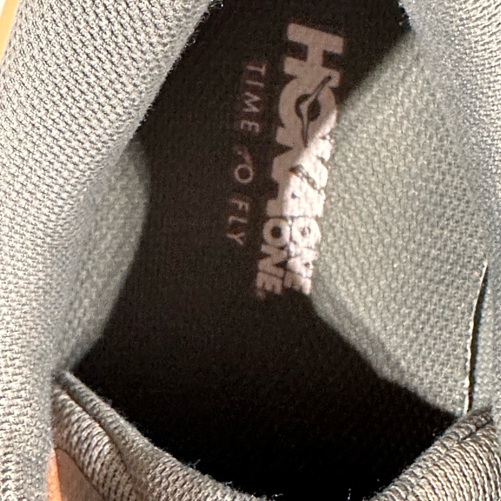 Hoka One One Bondi 7 Women's Gray and Peach Athletic Shoes - Picture 2 of 9